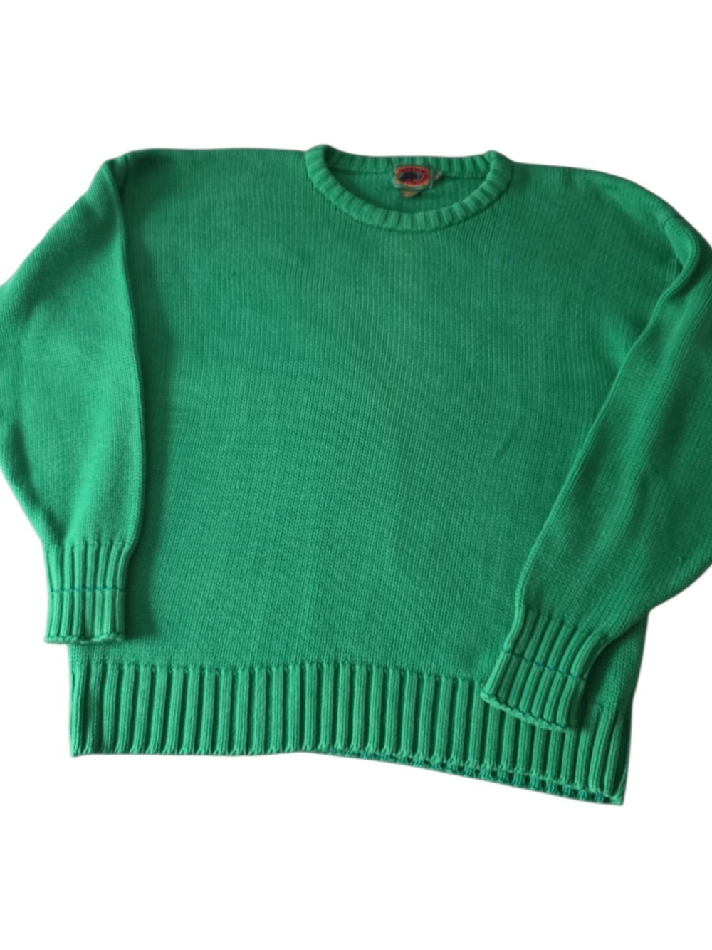 Vintage Boston Traders Green Chunky Knit Cotton Sweater XL